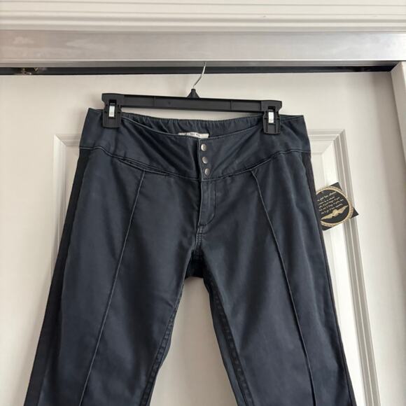NWT Free People Low Rise Straight Leg Pants Sz 27 90s Y2K Navy Grunge Punk - Picture 2 of 11